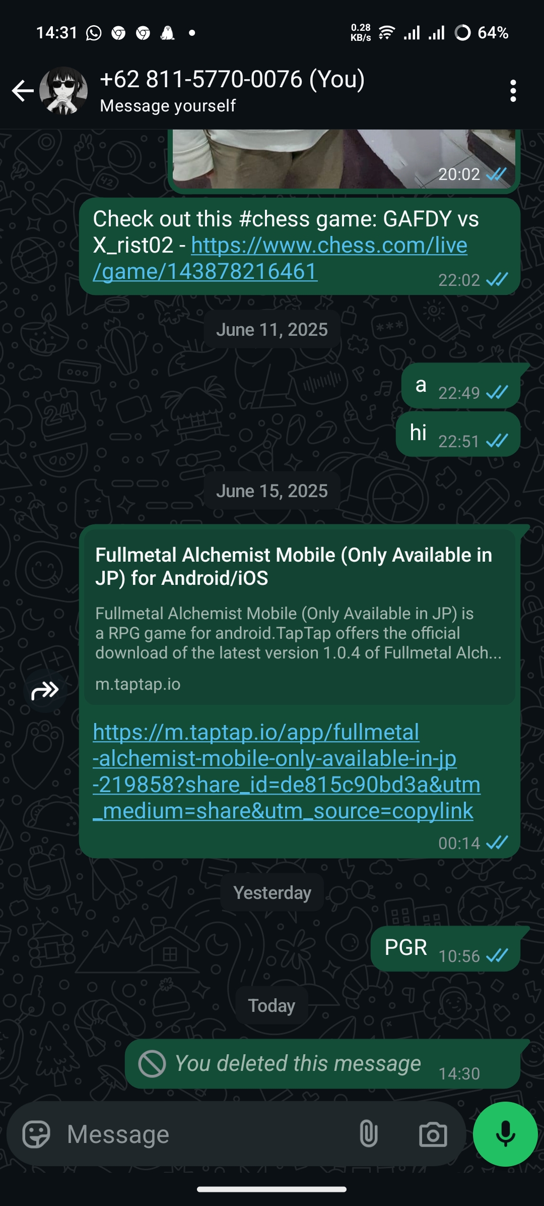 WhatsApp Deleted Message